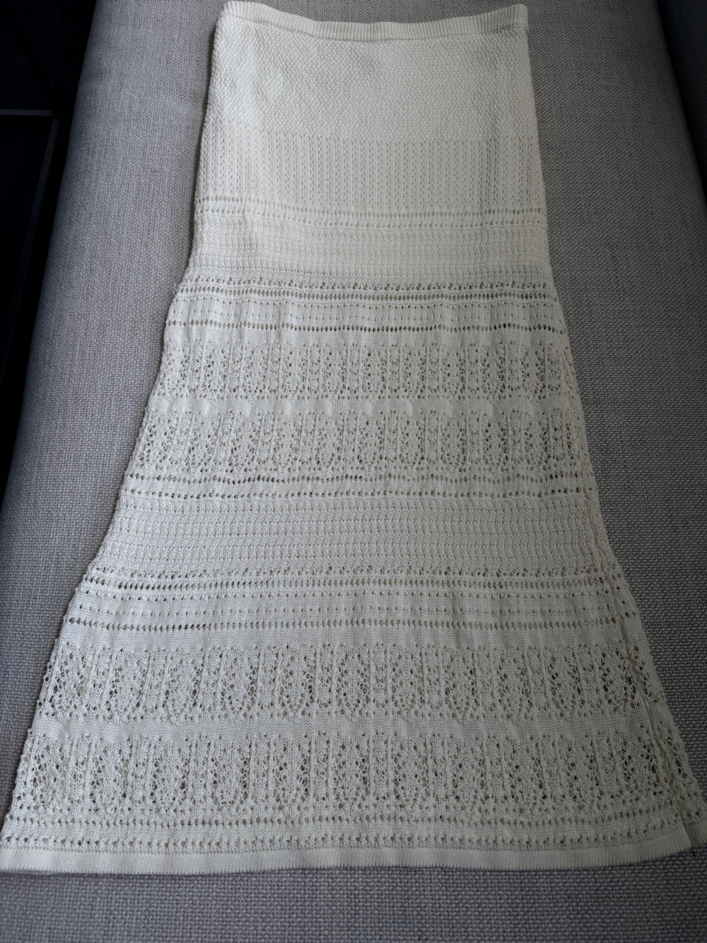 Minnie Rose Cream Knit Maxi Skirt